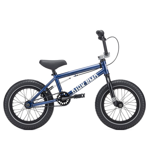 side view of the 14" Kink pump in digital blue, 14" bmx bike, 14" kids bike, 14" kink bike, 14" Boys bike