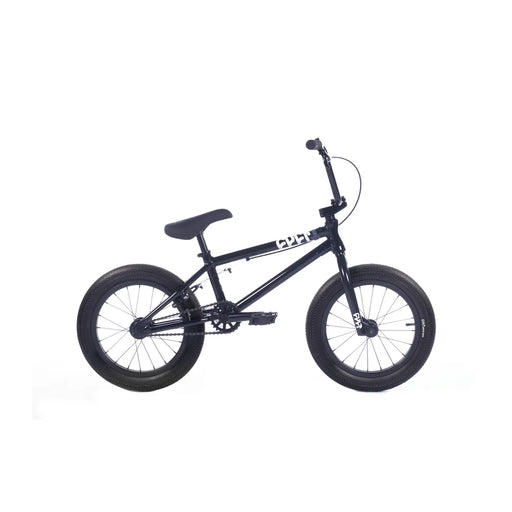 side view of the 16" Cult juvenile bmx bike n black, cult juvenile, 16" bike, 16" bicycle,16 inch bike, 16 inch bmx bike, 16 inch bike with training wheels, 16 inch bicycle, 16 inch bike age, 16 bike age, 16 inch cycle, childrens 16 inch bike, 16 inch bicycle with training wheels, bike with training wheels 16 inch, 16 inch bicycle for what age, age for 16" bike, bike training wheels 16 inch, 16 bmx bike, 16 bmx, best 16 inch bike, 16 inch bmx, 16" bike with training wheel, lightweight 16 inch bike, cult bmx