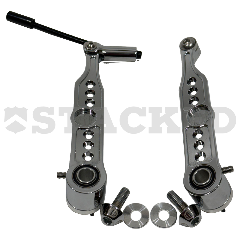 front view of the Evil Alloy Pro1 Brake arms in Chrome, custom bmx parts, v-brakes, v-brake set, shimano v-brakes