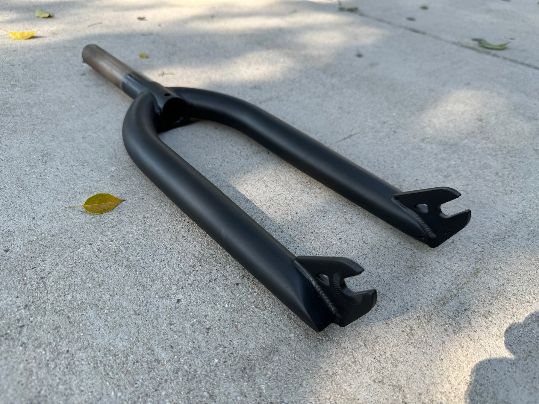 front view of the Fitbikeco Full Chromoly forks in black, fitbikeco forks,bmx forks, fit street forks