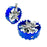 top view of skull pro round series pedals in blue