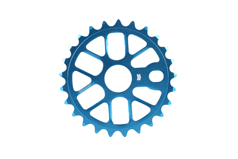 front view of baseline sprocket in blue