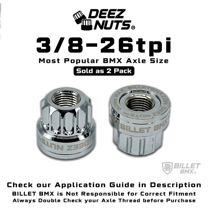 BILLET BMX DEEZ NUTS 3/8 (2-PACK)