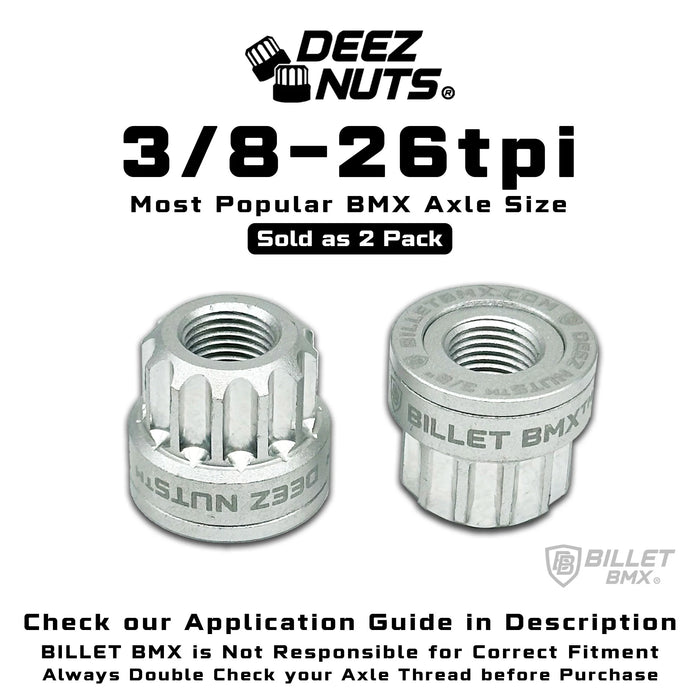 BILLET BMX DEEZ NUTS 3/8 (2-PACK)