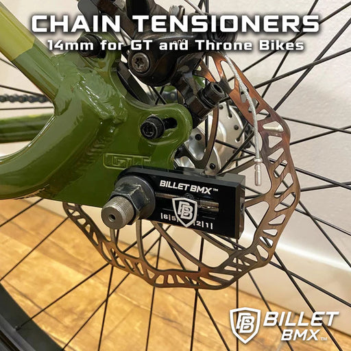 side view of billet bmx chain tensioner in black