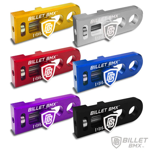 side view of billet bmx chain tensioners in all colors