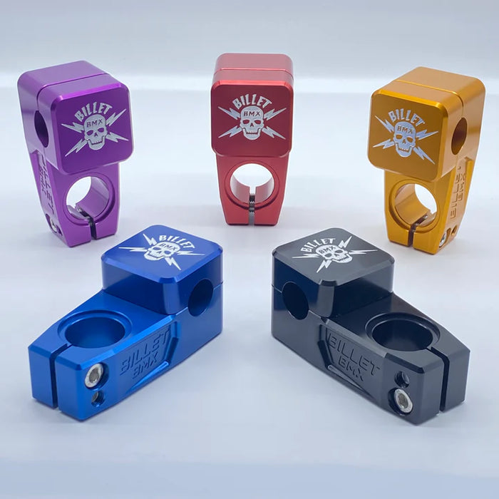 top view of billet bmx skull stem in all colors