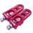 front view of bullseye tensioners in  red