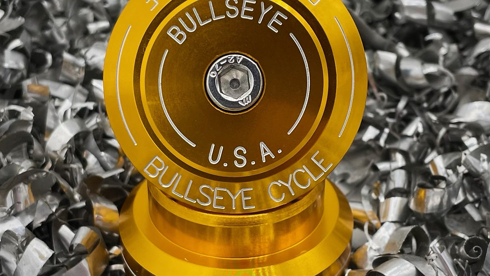 BULLSEYE FULL AUTO FULL CNC LOGO AL 1-1/8” HEADSET top view gold