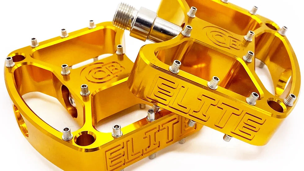 Bullseye Elite Pro Platform pedals top view gold