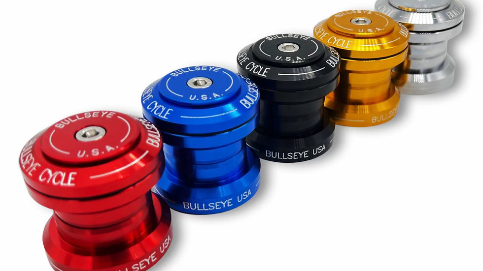 BULLSEYE FULL AUTO FULL CNC LOGO AL 1-1/8” HEADSET top view all colors