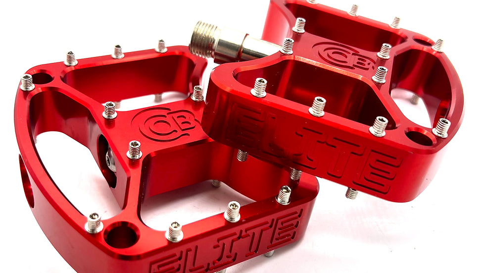 Bullseye Elite Pro Platform pedals top view red