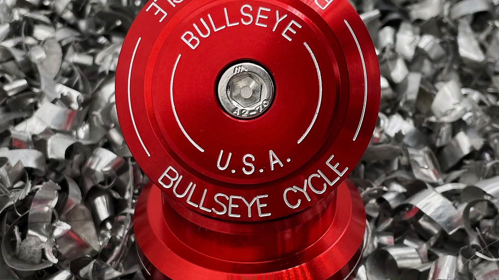 BULLSEYE FULL AUTO FULL CNC LOGO AL 1-1/8” HEADSET top view red