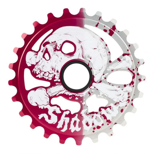 front view of the cranium chainring in red