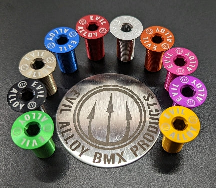 evil alloy spindle bolts for profile elite cranks in all colors