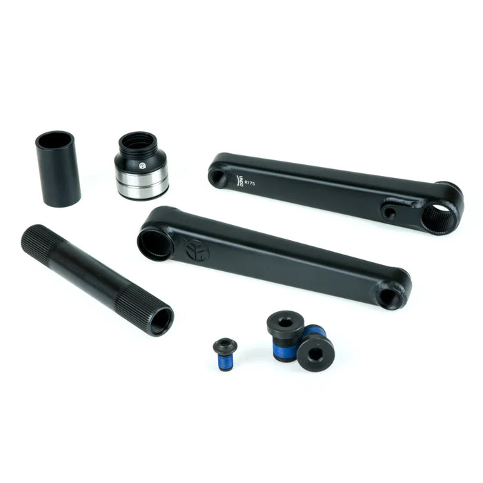complete view of the Federal Vice V2 cranks in black, bmx cranks, federal cranks, 3pc crank set