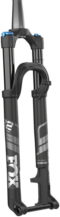 front angle view of fox 232 forks in black