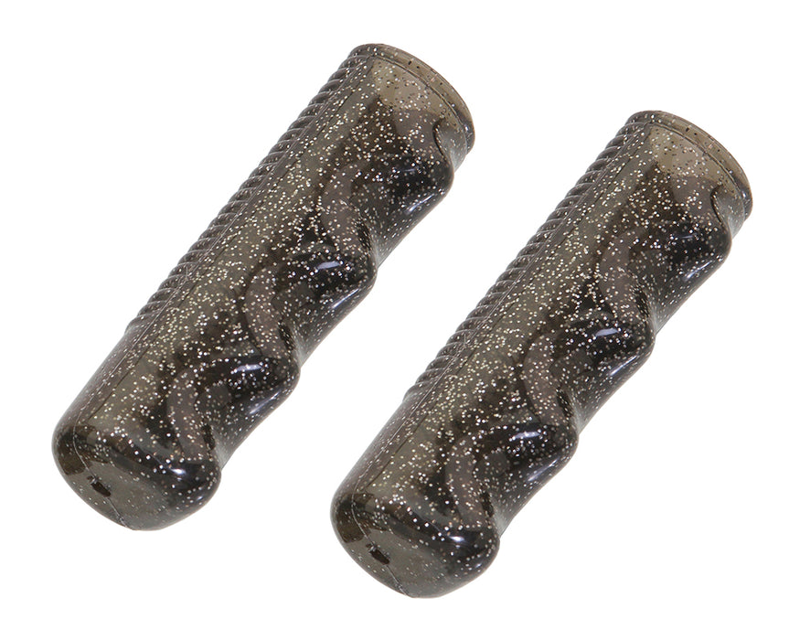 top view of low rider grips in black sparkle